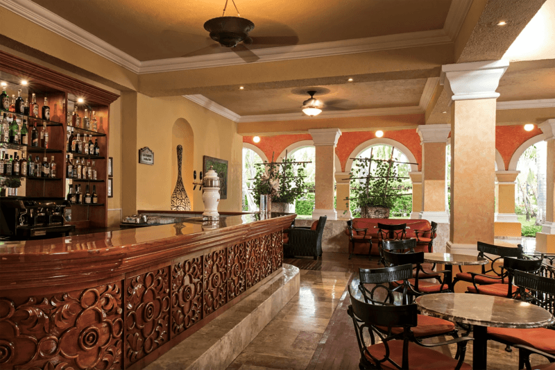 La Fuente lobby bar with upscale bar with ornate detailing