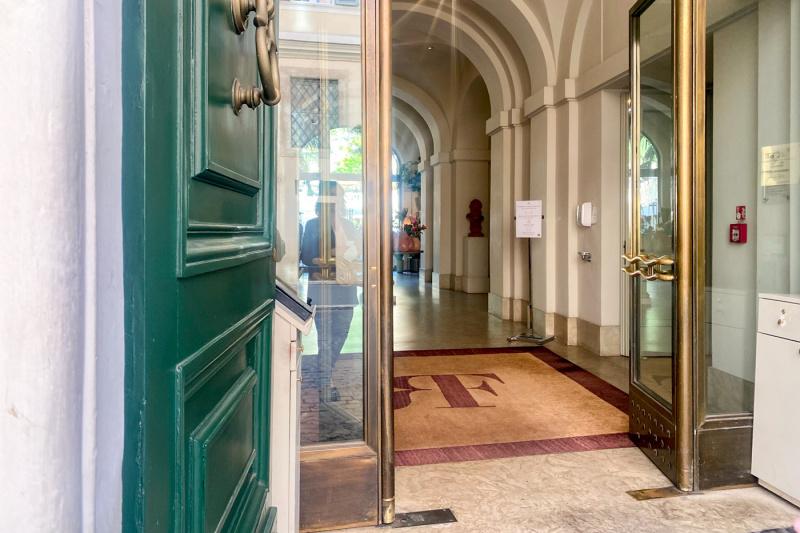 There is step-free access to the hotel entrance through wide double doors.