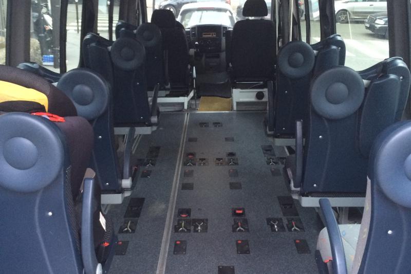 The accessible van interior with space for more than one wheelchair user