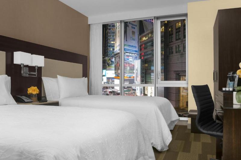 A guestroom at the Hilton Garden Inn New York Times Square Central