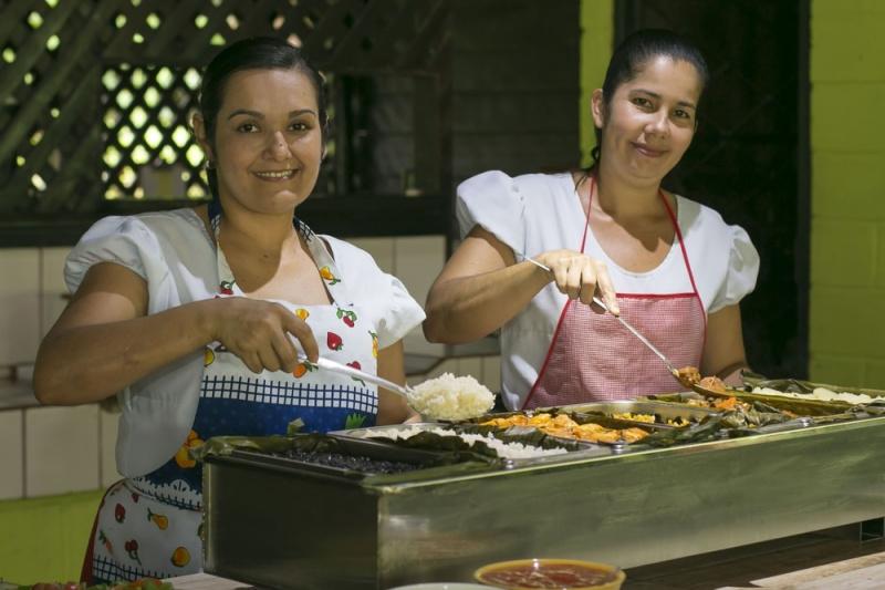 Arenal Vida Campesina serve traditional Costa Rican food wrapped in banana leaves