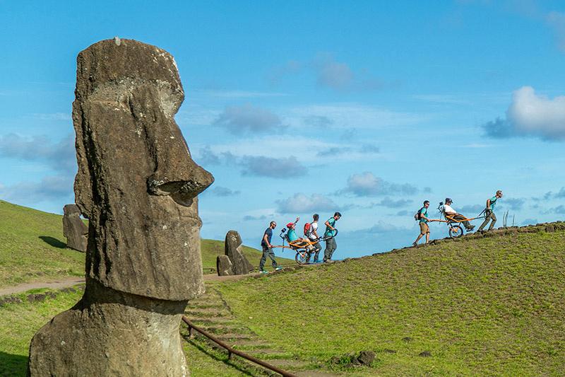 Trekking Easter Island with a jöelette wheelchair